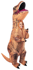 Rubies Original T-Rex inflatable costume, front view for kids, ideal for Halloween adventures