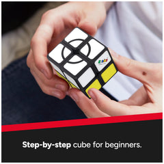 Rubik’s Apprentice 2x2 cube top view, easy-to-solve for beginners.