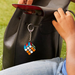 Rubik's Cube 3x3 key ring celebrates six color sides for visual appeal.