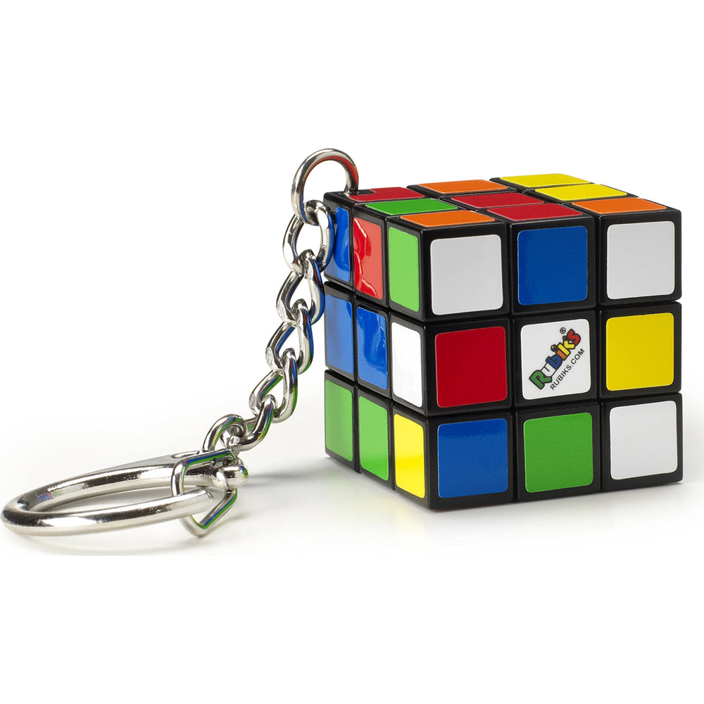 Rubik's Cube 3x3 key ring shows a smooth-turn action for satisfying solves.
