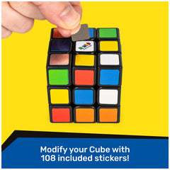 Rubik's Cube with metallic embossed stickers for customization.