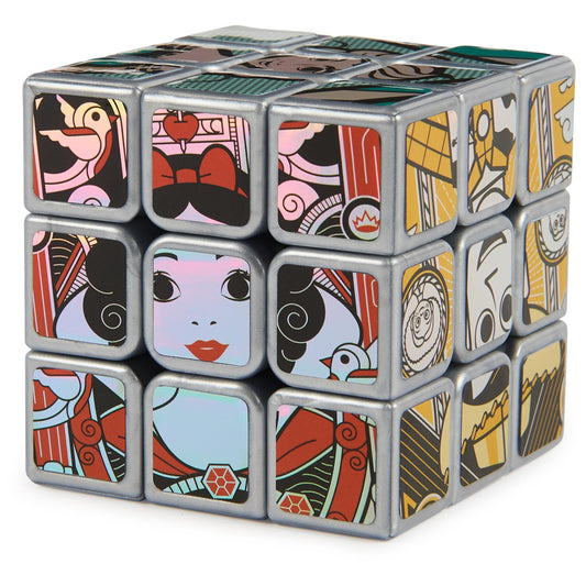 Rubikβs Disney100 Platinum 3x3 cube front view, ideal for on-the-go fidget play.