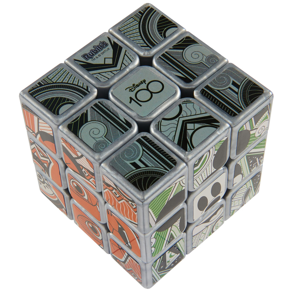 Rubik’s Disney100 Platinum 3x3 cube side motif featuring princess and hero art, collectible gift.