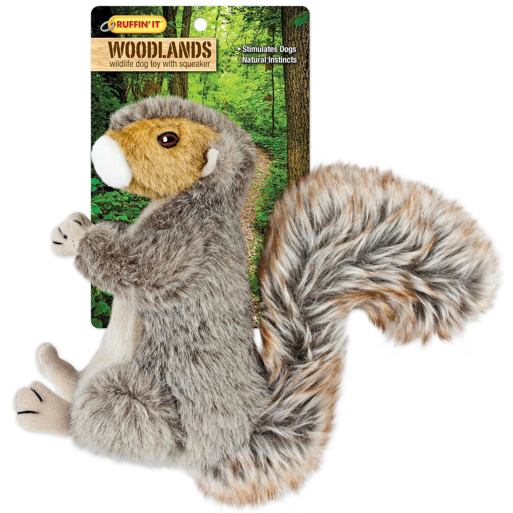Ruffin' It large-sized woodlands plush squirrel suits dogs of all sizes.