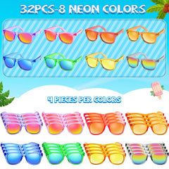 Rugort neon kids sunglasses in eight colors for vibrant party gear.