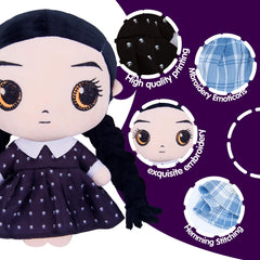 Rugvan plush doll placed in a bedroom or playroom display.