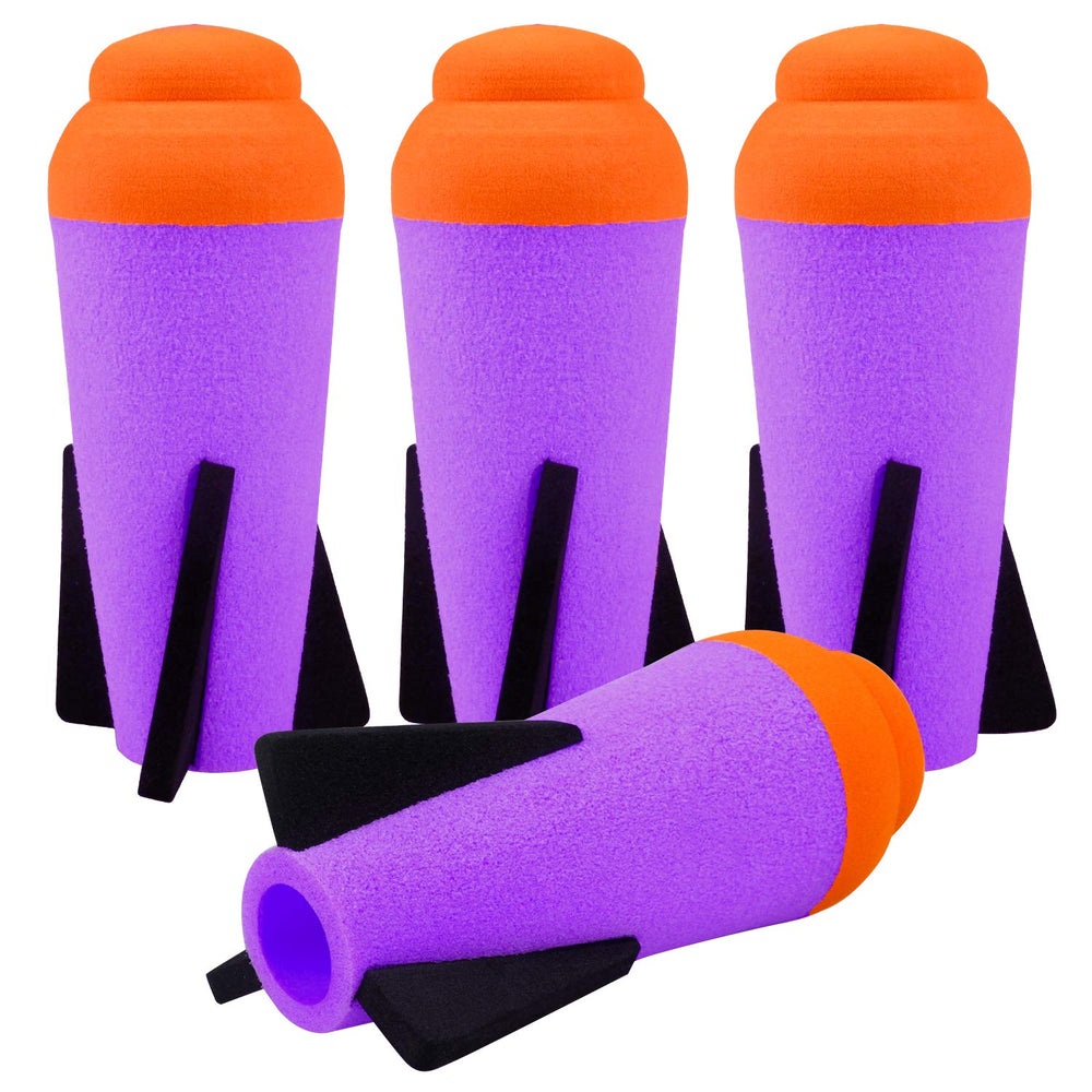 Ruibytree Mega Missile Refill for Nerf rockets, purple, soft foam for repeated play