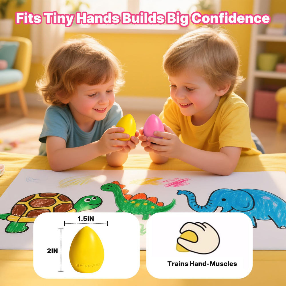 RuiHawk durable egg crayons are break-resistant for growing artists.