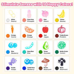 RuiHawk egg crayons show food prints for playful color recognition.