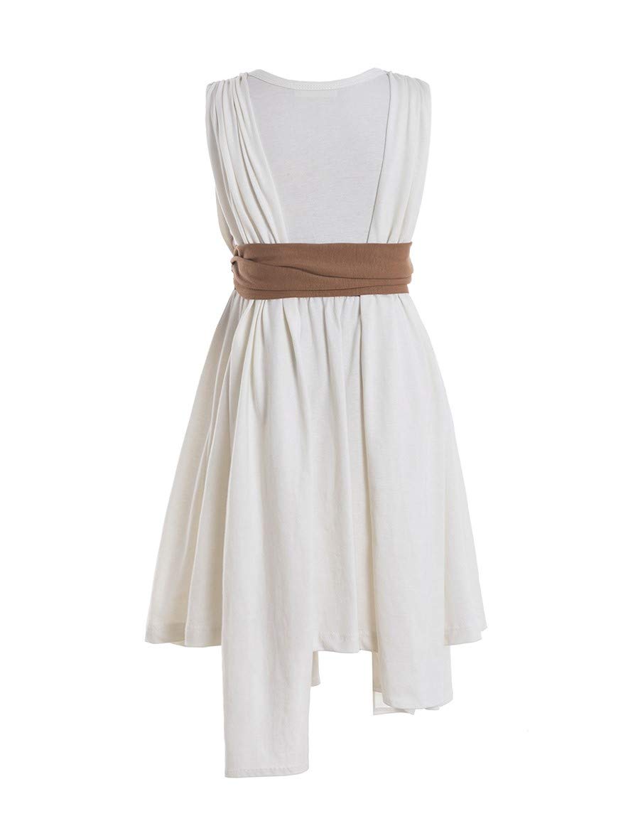Ruikajia Rey costume side view featuring Princess Leia rhinestones for photo-ready look.