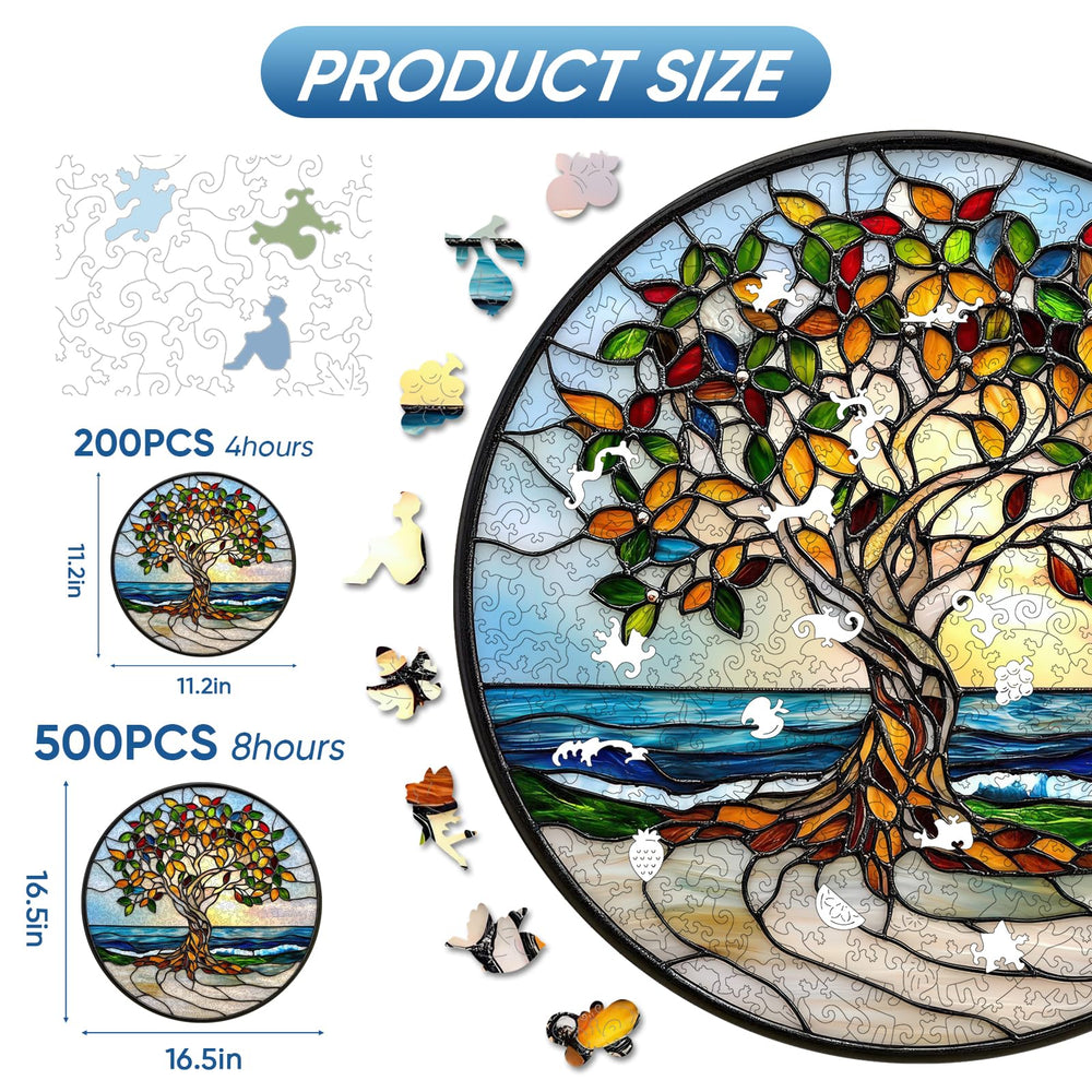 Ruikiyart hand-painted artwork on wooden puzzle pieces for vibrant, decorative display.