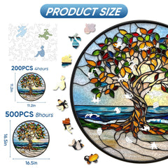 Ruikiyart hand-painted artwork on wooden puzzle pieces for vibrant, decorative display.