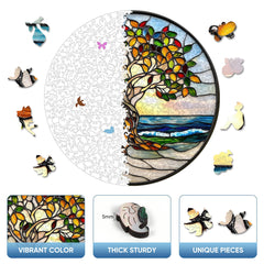 Ruikiyart tree of life design highlighting unique shaped pieces for a challenging solo activity.