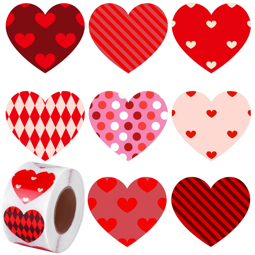 Ruisita valentines stickers 600-count roll for easy gift and envelope decoration
