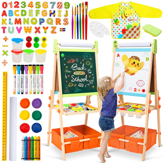 Rundad Kids Easel double-sided wooden board boosts creativity for growing artists