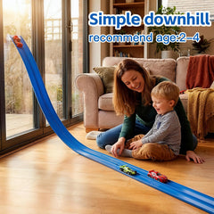 RuoKmaxx track suction cups cling to windows for vertical or horizontal play.