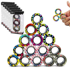RURING 18-piece magnetic rings close-up for focused play and stress relief.