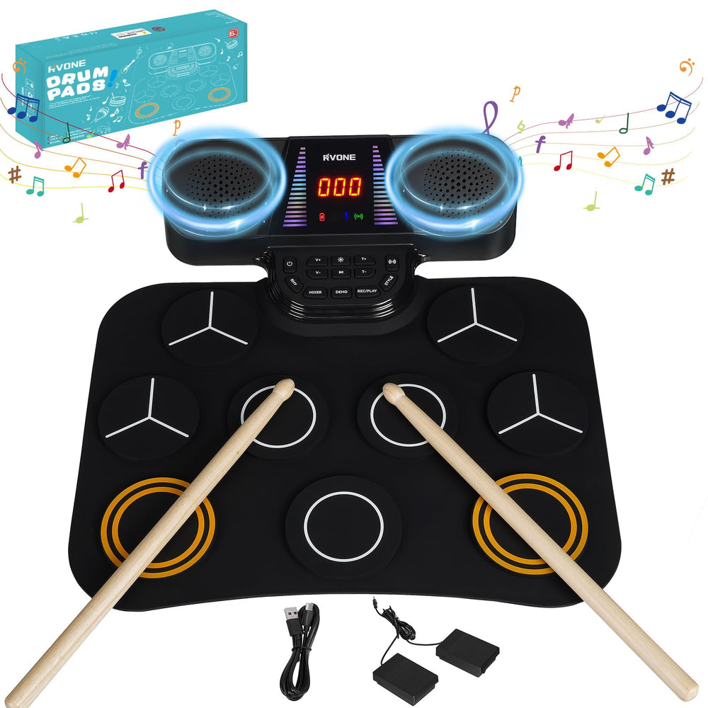 RVONE kids drum set makes a thoughtful gift for birthdays or holidays.