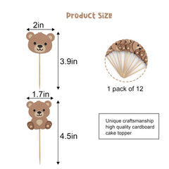 Rweseo Bear theme cake topper perfect for cute bear party cakes.