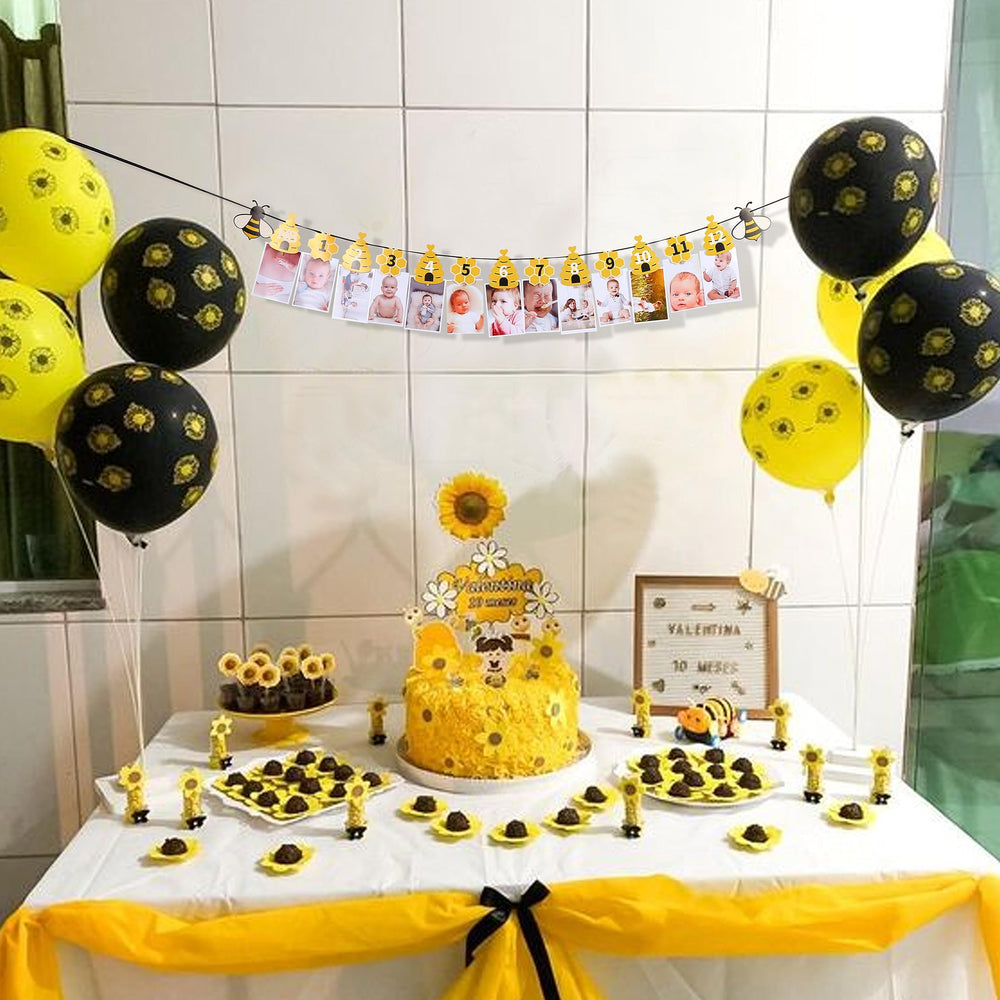Rweseo Bee day party banner collection elevates birthday celebrations with themed flair.