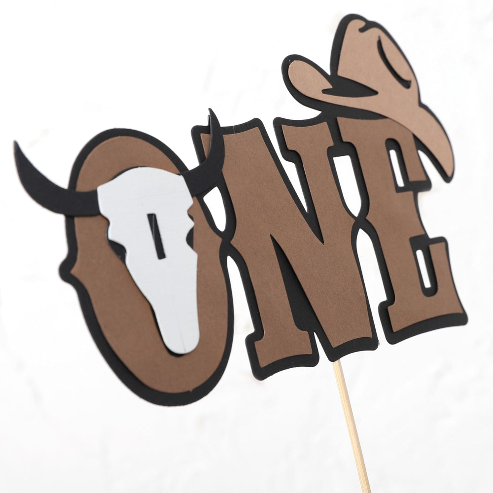 Rweseo Cowboy one cake topper with vibrant colors for celebrations