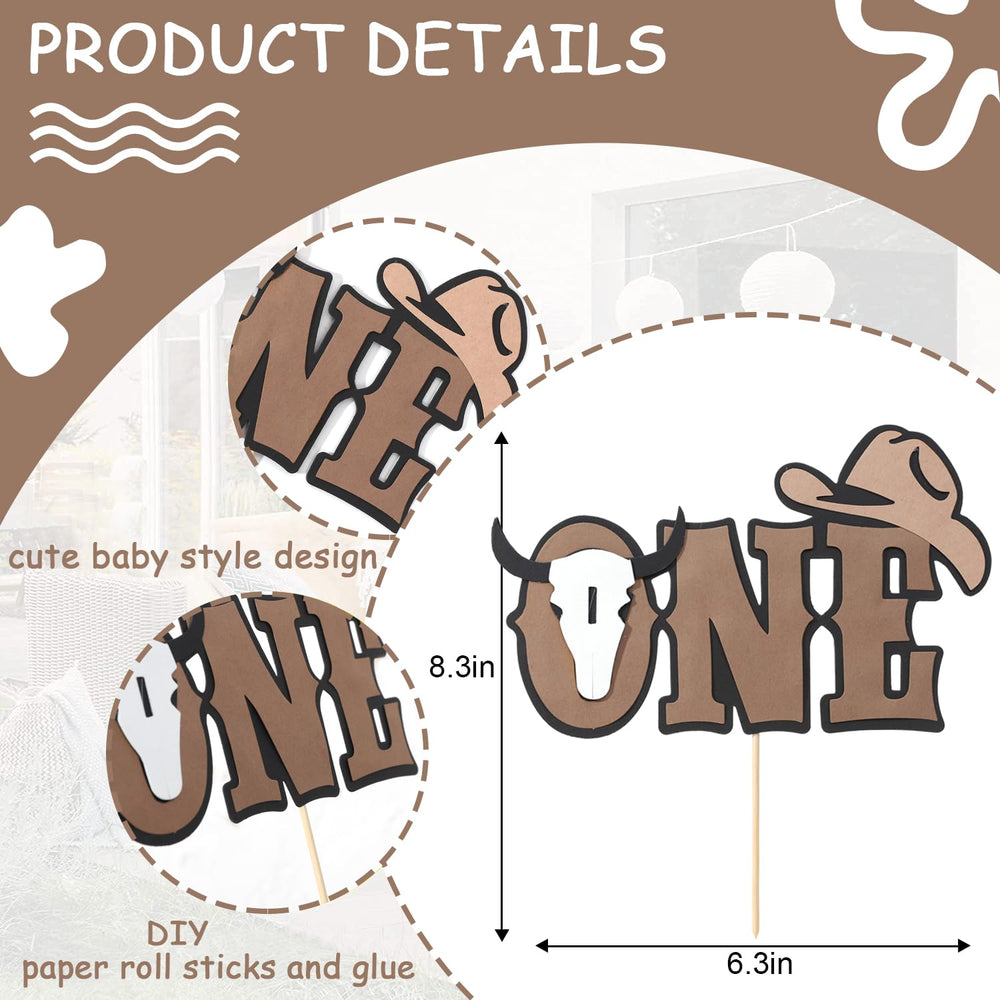 Rweseo Western cake topper with detailed textures for photos