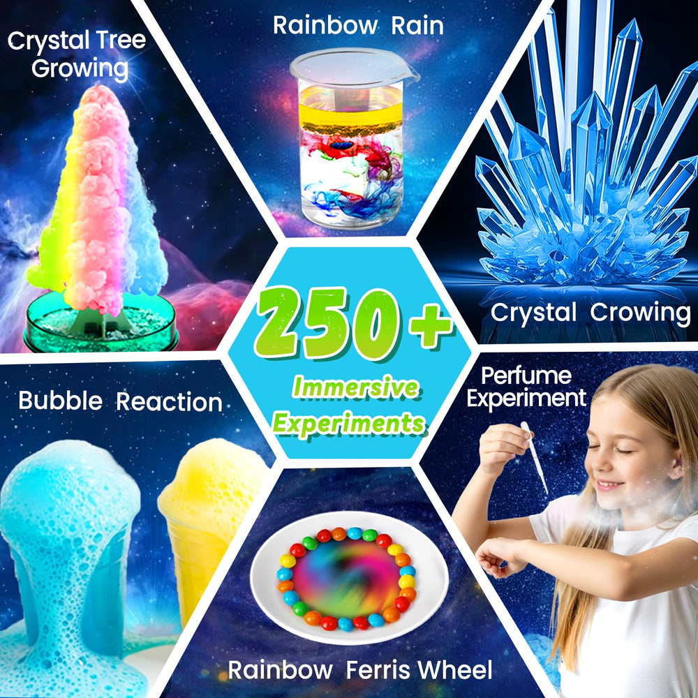 Rxeody crystal tree growth demonstrates crystallization visually.