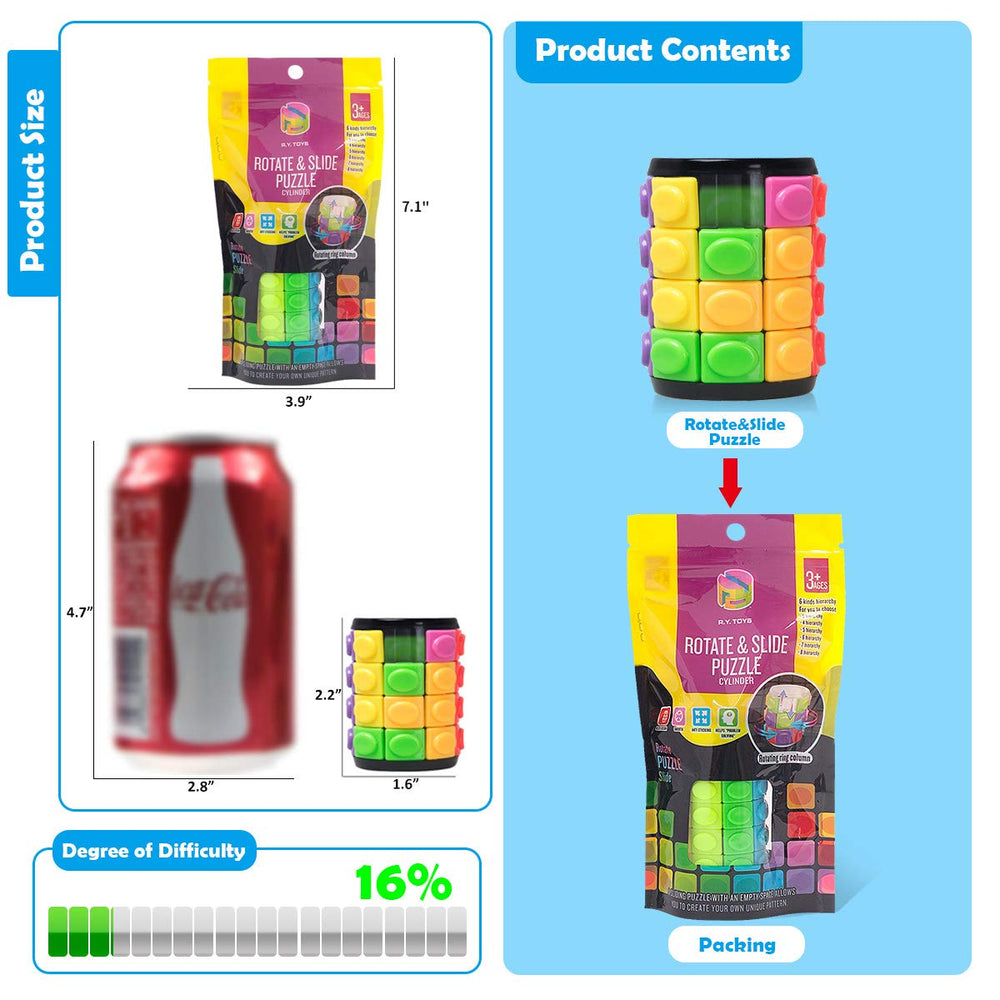 R.Y.TOYS Colorful fidget cube gift-ready for kids and adults.