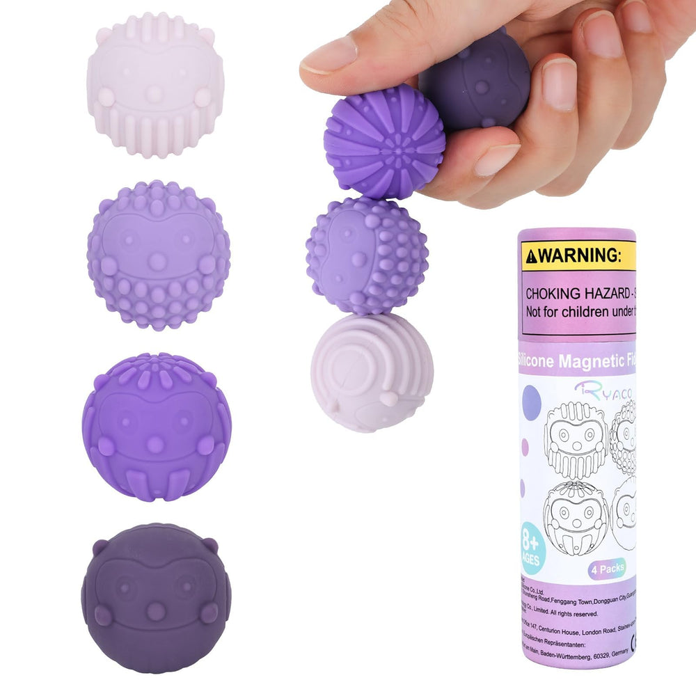 Ryaco magnetic fidget balls in purple packaging for calm desk use