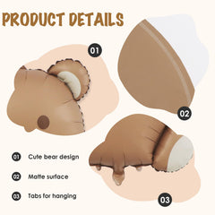 Ryetvok bear balloons self-sealing foil for easy inflation and reuse.