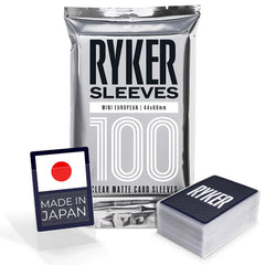 Ryker Mini European sleeves pack front for clear card protection during play.
