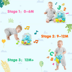 Ryotagift elephant toy crinkle and squeakers enhance tactile exploration and soothing sensations