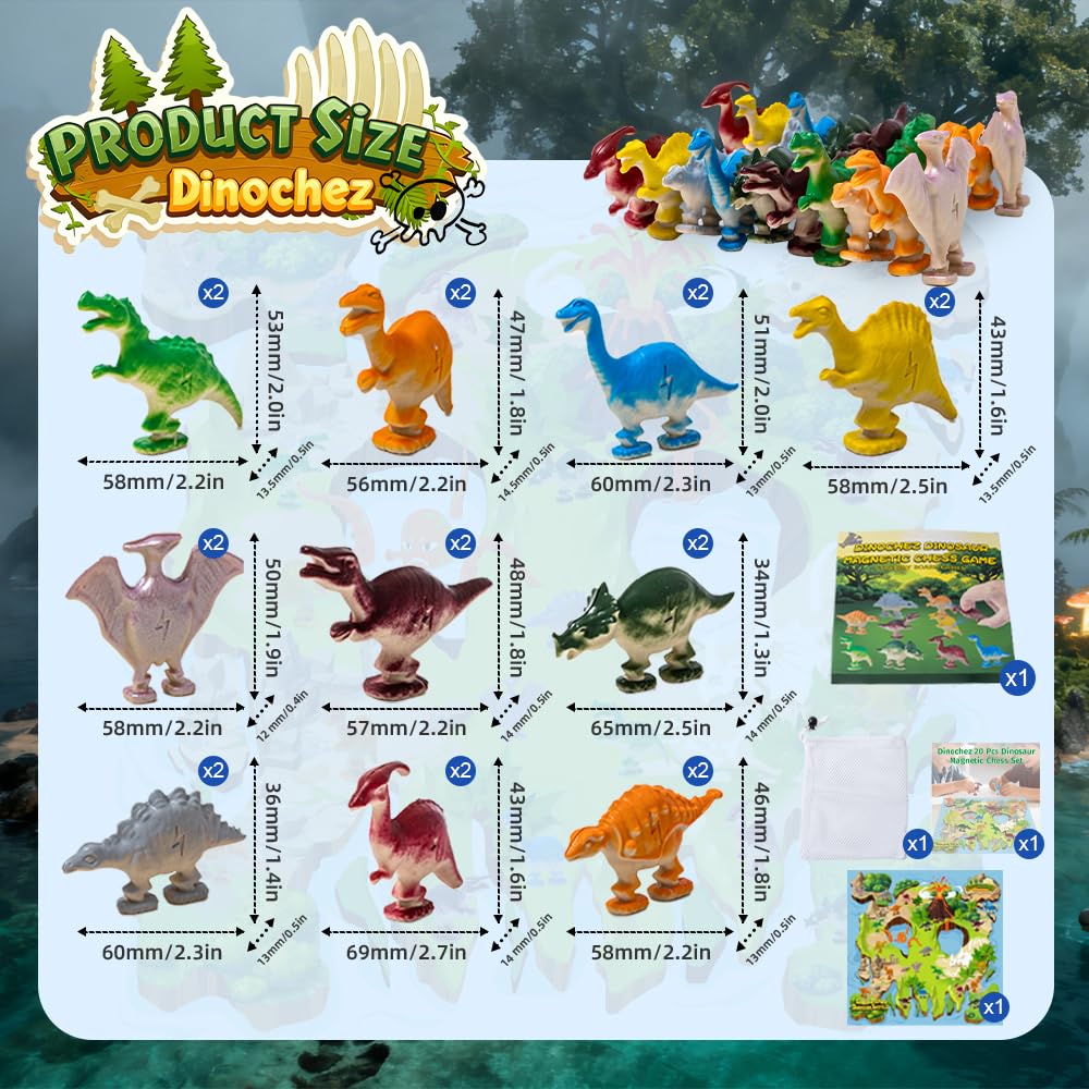 Rytopt Dinosaur Chess Stones 20 pcs: durable, interactive play for kids and adults.