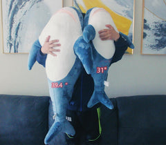 Ryttir large body pillow shark supports lounging and bedtime relaxation