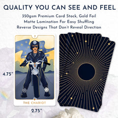 RYVE Awaken tarot cards back, featuring the clever asymmetric design for reversed readings.
