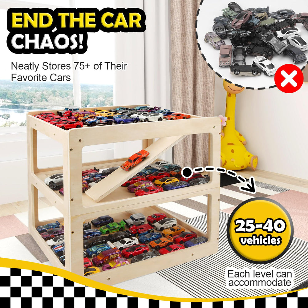 RZYLKA smooth-glide ramp creates a built-in racetrack for play.