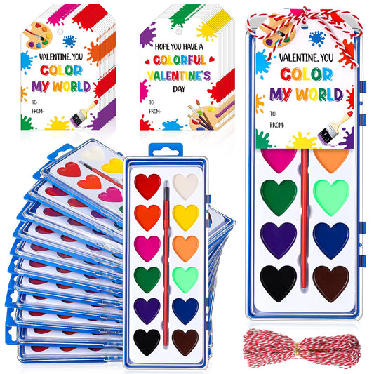 Sabary Valentines watercolor paints in a 24-color set for vibrant art projects