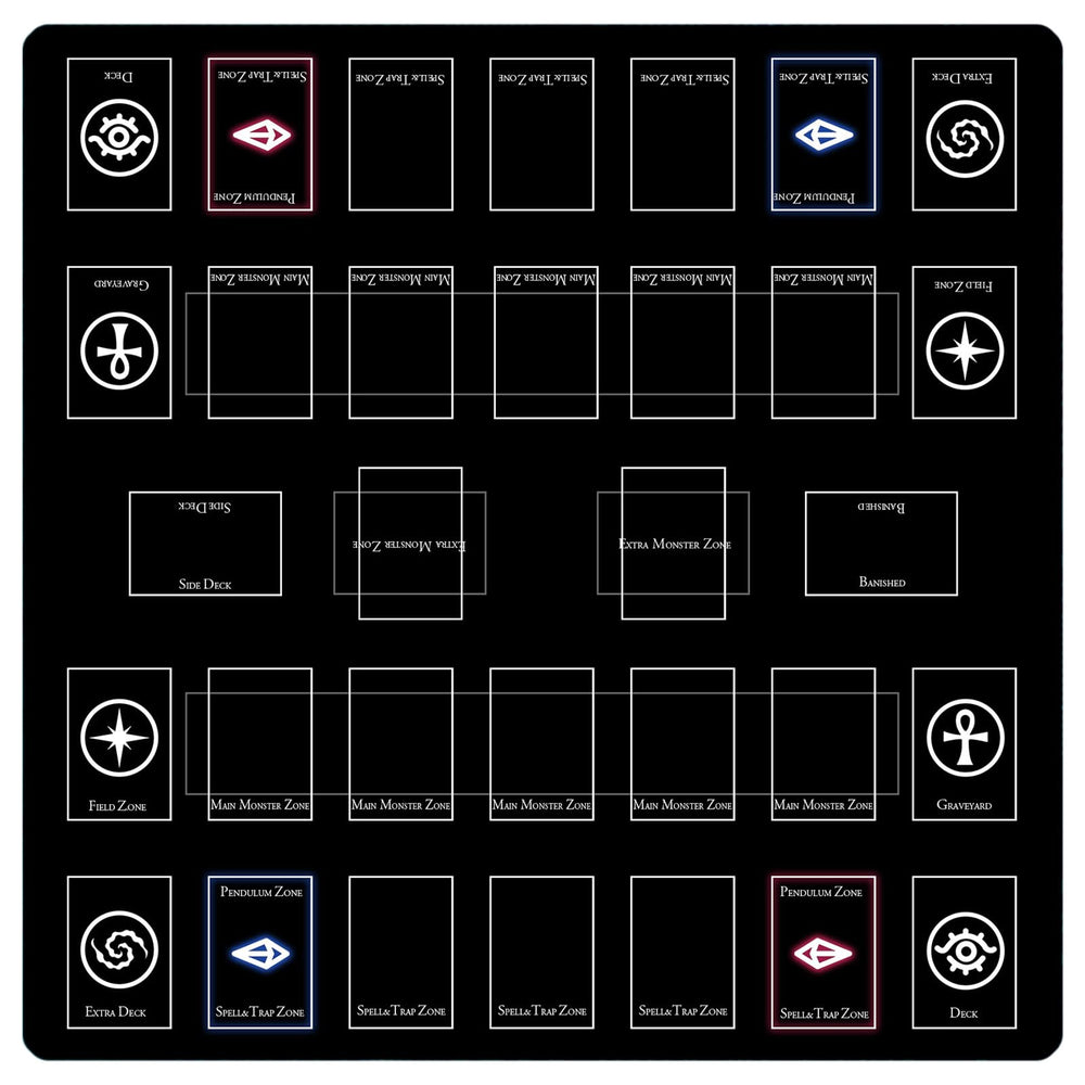 sabermaster Card Rubber Mat hero showing a spacious 60x60 cm play area for two players