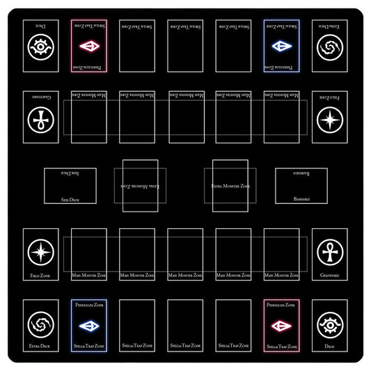 sabermaster Card Rubber Mat hero showing a spacious 60x60 cm play area for two players