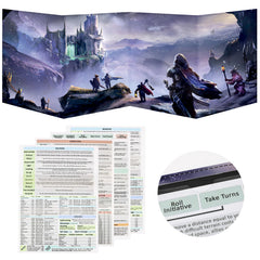 Sabermaster DND Screen leather four-panel master screen concealing notes during sessions