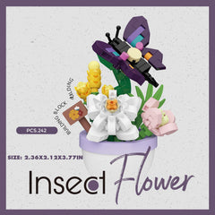 Sacblirr insect companions enhance the mini garden scene.