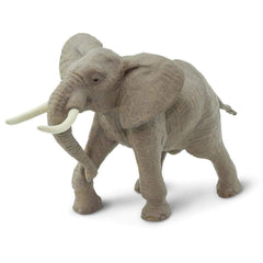 Safari Ltd African Bull Elephant figurine with hand-painted detail for display.