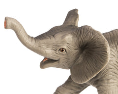 Safari Ltd African Elephant Baby Figurine pose detail supports role-play and classroom demonstrations.