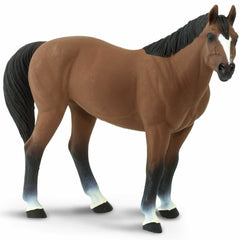 Safari Ltd. American Quarter Horse Gelding figurine front view for imaginative play.