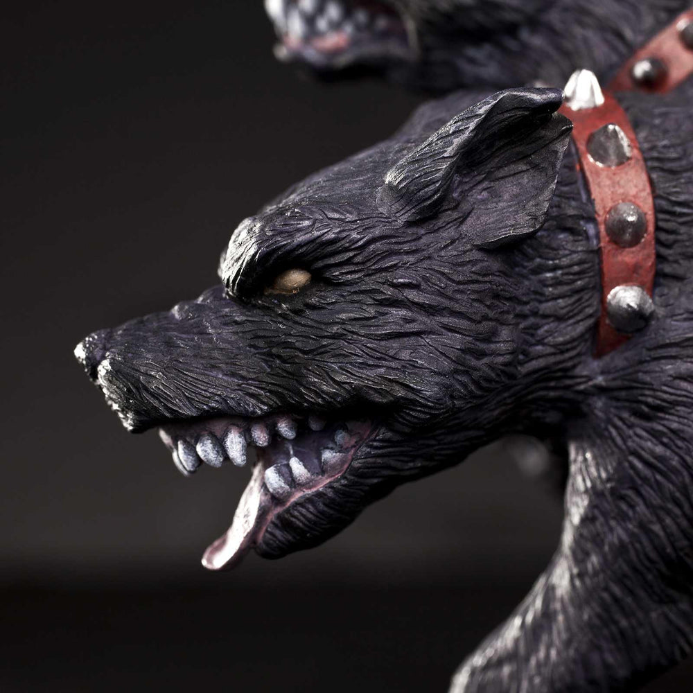 Cerberus figurine measuring 4.75 inches for kid-friendly handling.