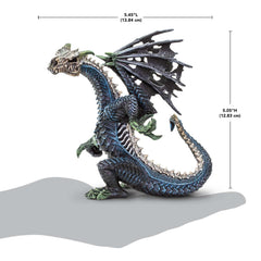 Safari Ltd Ghost Dragon highlights white skull and green horns for eerie storytelling.