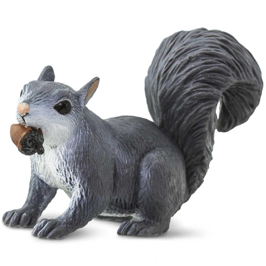 Safari Ltd gray squirrel figurine, three-inch replica for interactive learning.