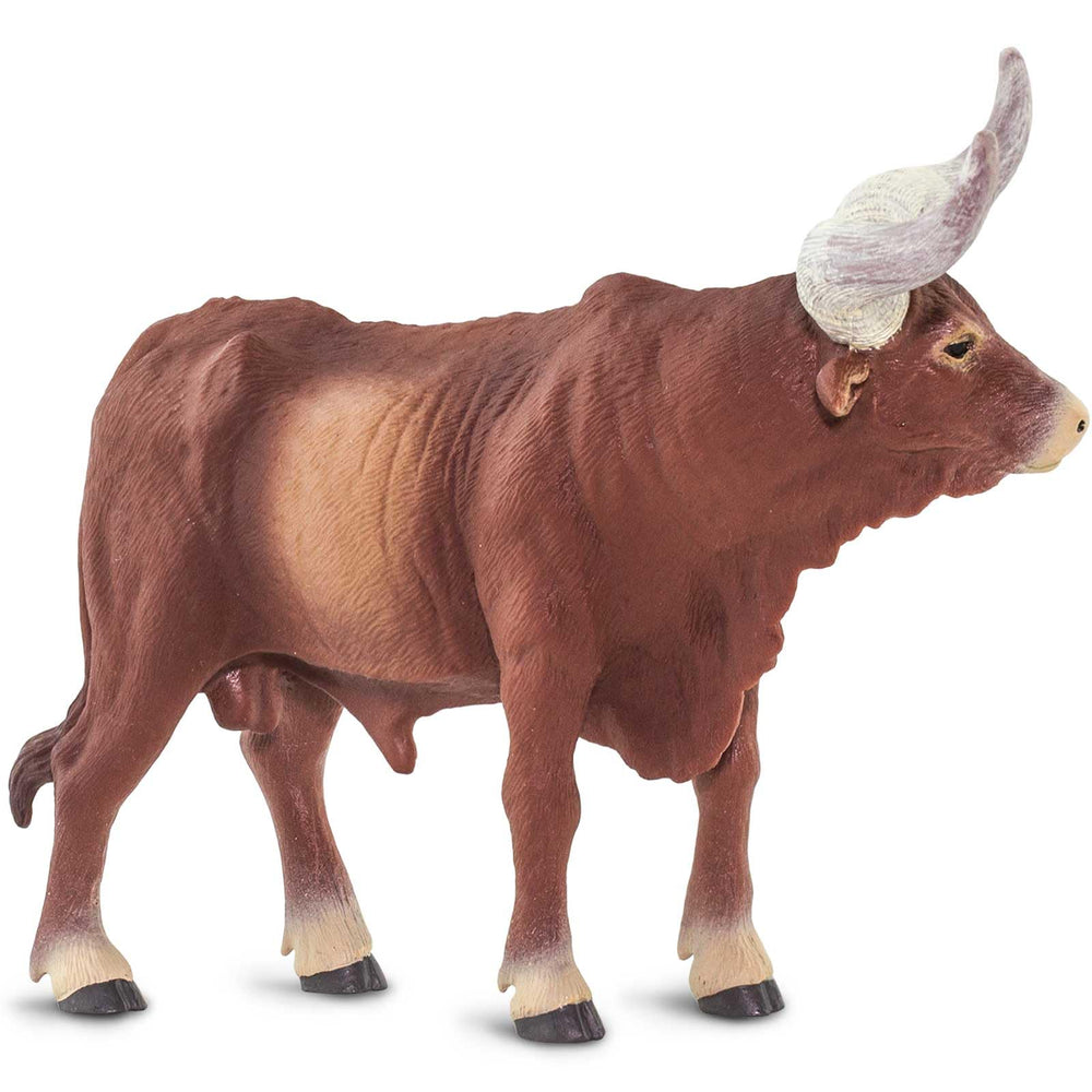 Safari Ltd Watusi Bull figurine supports learning about livestock and wildlife.