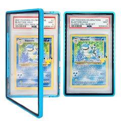 Safeguard TCG Solutions blue metal PSA slab bumper case protects graded cards.