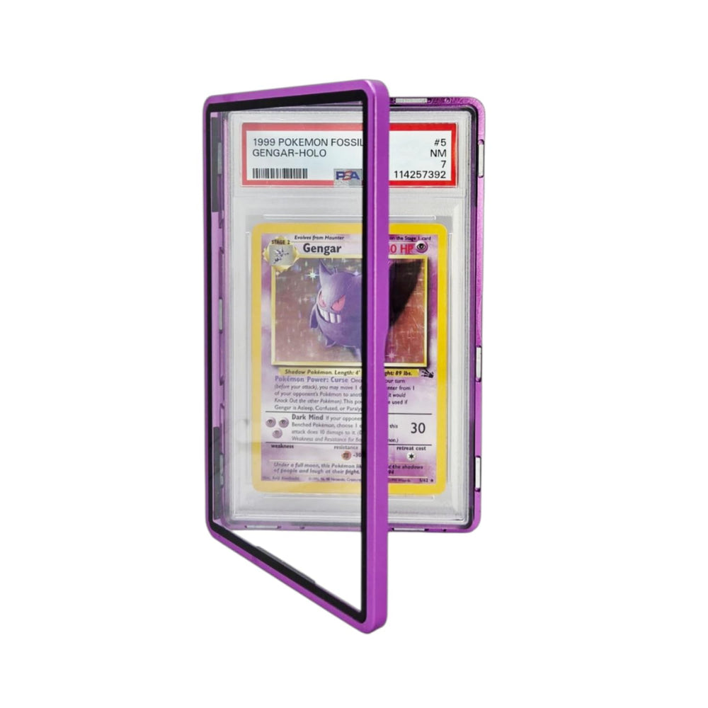UV-resistant purple PSA slab case protects display slabs from light.